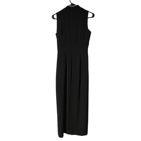 Jones New York Evening Midi Dress 8P Petite Black Rhinestones Chic Wedding Guest - Picture 3 of 7